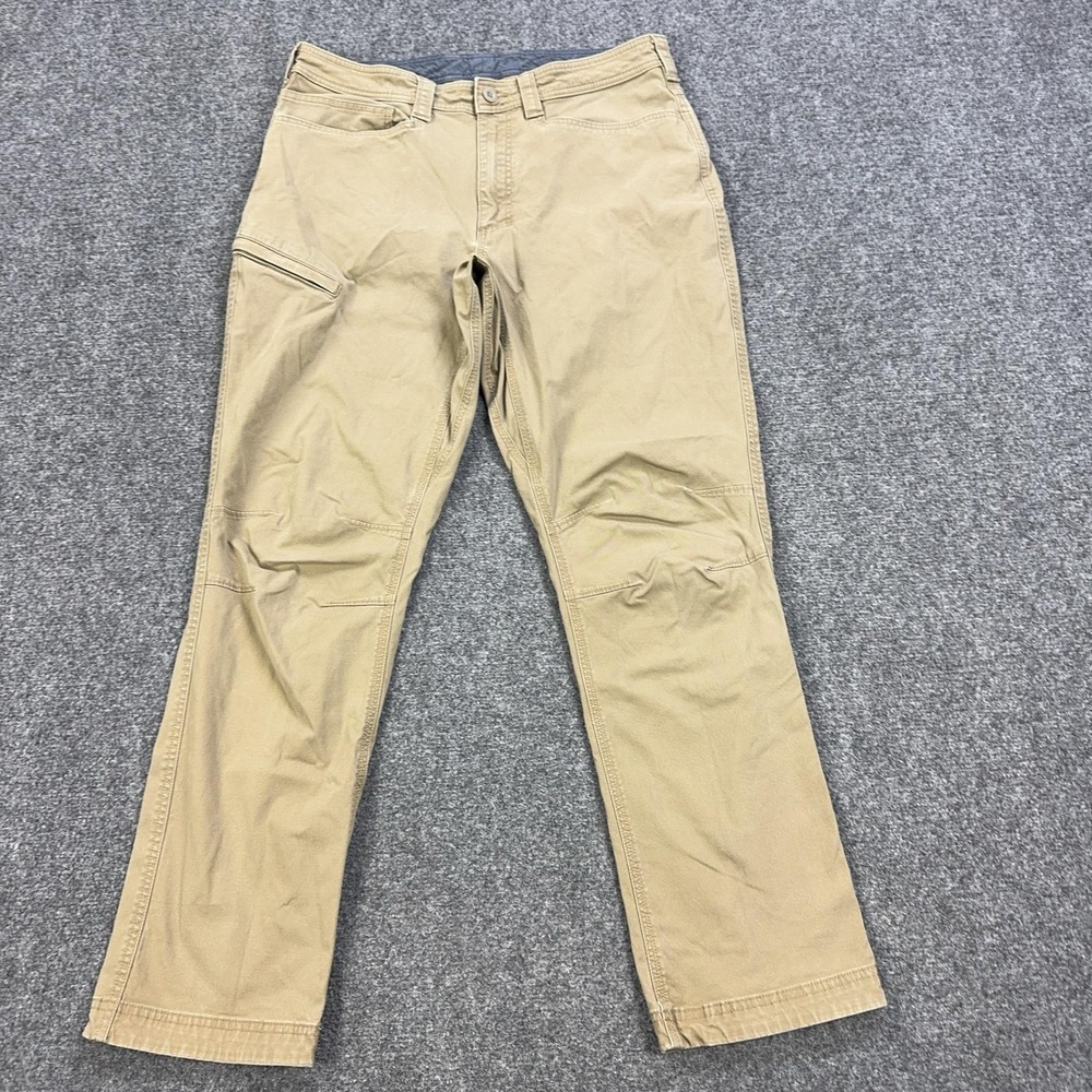 Duluth Trading Co. Pants Mens 36X31 Beige Cargo Canvas Stretch Workwear Outdoor
